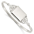 Sterling Silver Polished Rectangular 20mm Locket Bangle, 3.55 mm