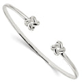Sterling Silver Polished Love Knot Cuff Bracelet, 2.9 mm