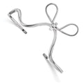 Sterling Silver Rhodium-plated Polished Ribbon Bow Cuff Bangle, 2.5 mm