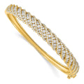 Sterling Shimmer Sterling Silver Gold-tone Flash Gold-plated 349 Stone CZ Hinged Bangle Bracelet, 8 mm