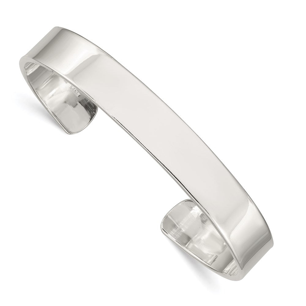 Sterling Silver 9.75mm Cuff Bangle Bracelet, 9.75 mm