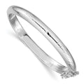 Sterling Silver RH-plated Polished D/C 5mm Hinged Baby Bangle Bracelet, 5.5 x 5 mm, 8.33 g - ID5S9QB198L7
