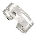 Sterling Silver Solid Polished Hammered Fancy Cuff Bangle Bracelet, 8 x 23 mm