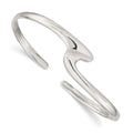 Sterling Silver Polished Fancy Cuff Bangle Bracelet, 11 mm