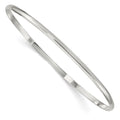 Sterling Silver 2.25mm Solid Polished Plain Slip-On Bangle Bracelet, 7.25 x 2.25 mm