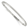 Sterling Silver 3mm Solid Polished Plain Slip-On Bangle Bracelet, 7 x 3 mm
