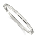 Sterling Silver 4mm Solid Polished Plain Slip-On Bangle Bracelet, 7 x 4 mm