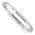 Sterling Silver 4.5mm Solid Polished Plain Slip-On Bangle Bracelet, 7.5 x 4.5 mm