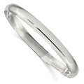 Sterling Silver 6.25mm Solid Polished Plain Slip-On Bangle Bracelet, 7.25 x 6.25 mm