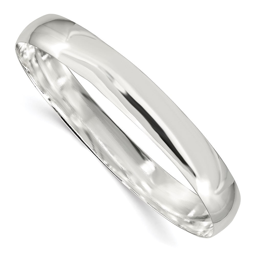 Sterling Silver 9mm Solid Polished Plain Slip-On Bangle Bracelet, 9 mm