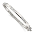Sterling Silver Rhodium-plated Clear CZ Oval Hinged Bangle Bracelet, 8 x 5 mm