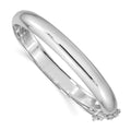 Sterling Silver Rhodium-plated 9.00mm Fancy Hinged Bangle Bracelet, 7.5 x 9 mm
