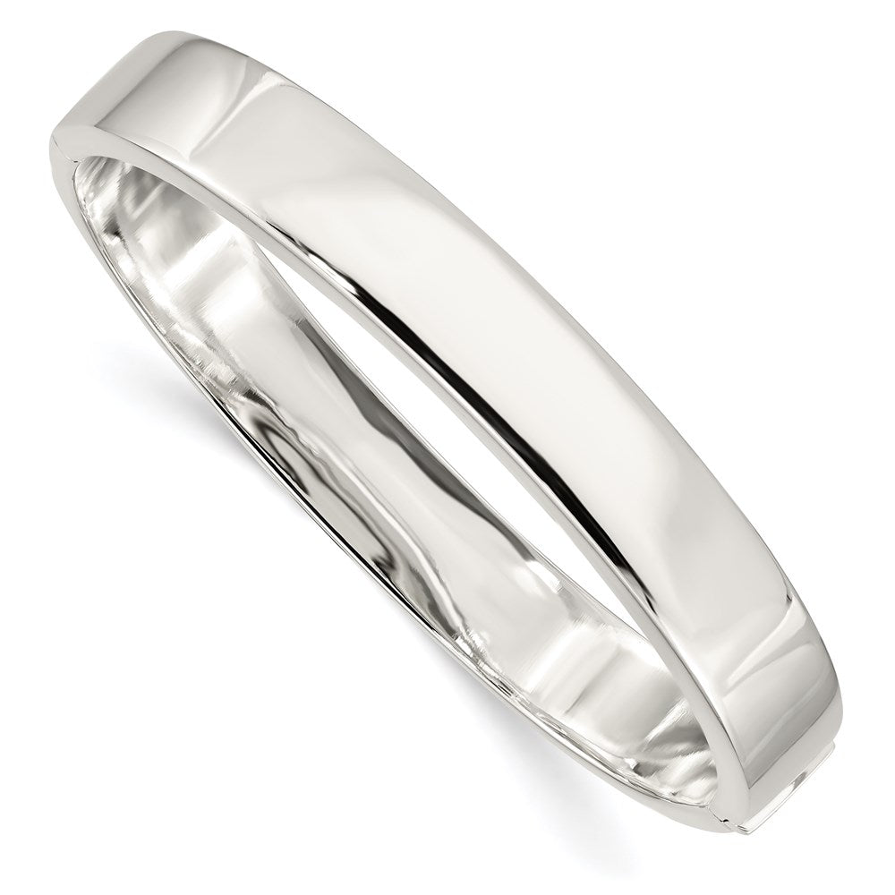 Sterling Silver 9.75mm Hinged Bangle, 9.75 mm