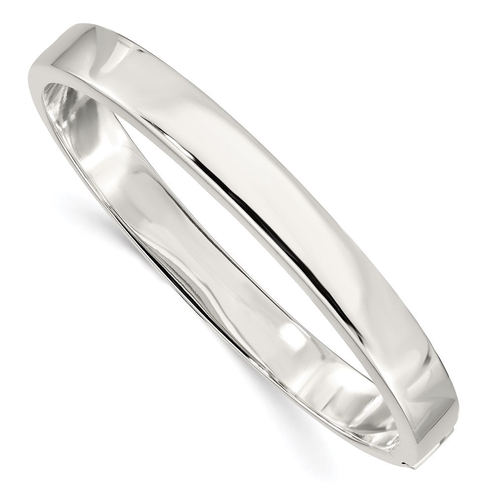 Sterling Silver 8.00mm Hinged Bangle, 8 mm