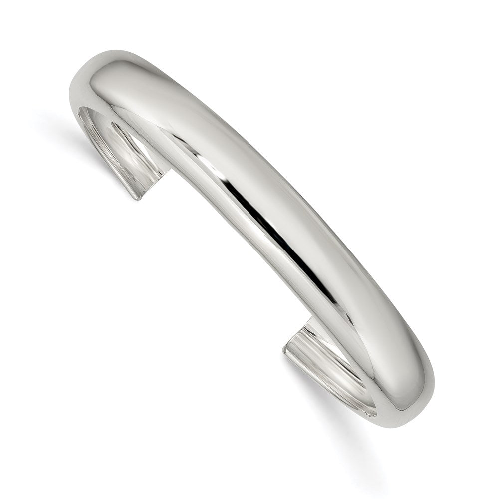 Sterling Silver 9mm Cuff Bangle, 7.25 x 9 mm