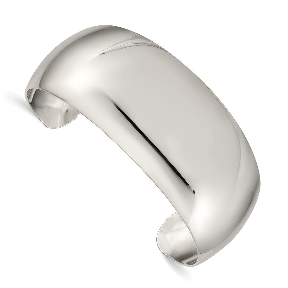 Sterling Silver 28.5mm Cuff Bangle Bracelet, 28.5 mm