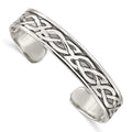 Sterling Silver Antiqued 12.5mm Celtic Design Cuff Bangle Bracelet, 12.5 mm
