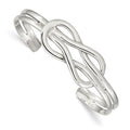 Sterling Silver Knot Design Cuff Bangle, 6 mm