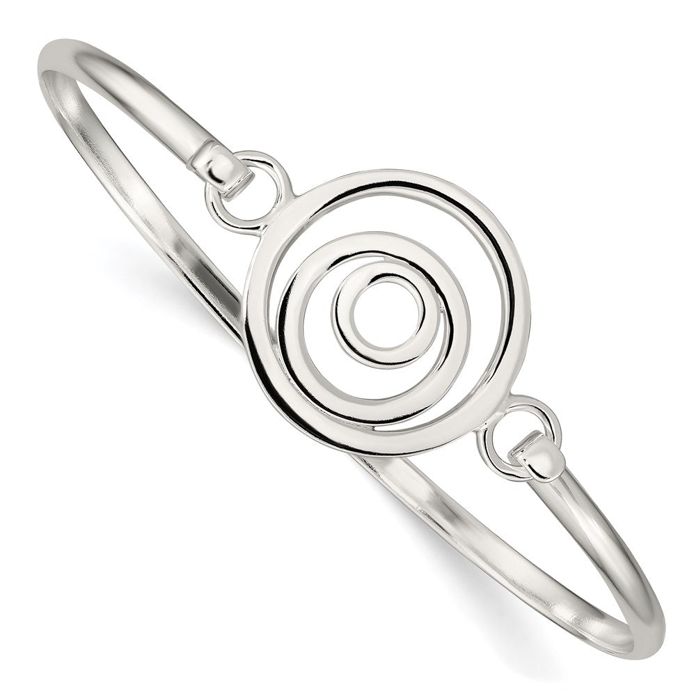 Sterling Silver Mutli-circle Bangle Bracelet, 7.5 x 3 mm