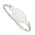 Sterling Silver w/Oval ID Plate Bangle Bracelet, 3 mm