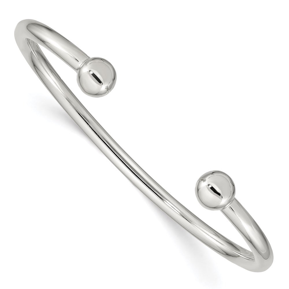 Sterling Silver Cuff Bangle Bracelet, 4 mm