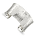 Sterling Silver 30mm Hammered Cuff Bangle, 30 mm