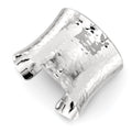 Sterling Silver 49.5mm Hammered Cuff Bangle, 49.5 mm