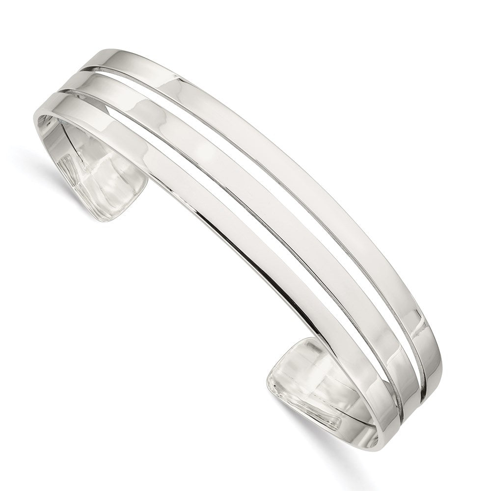 Sterling Silver Polished Cuff Bangle, 16 mm