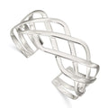 Sterling Silver Woven Design Cuff Bangle, 25 mm
