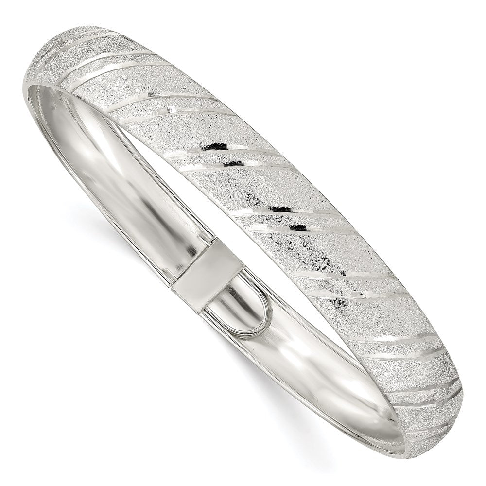 Sterling Silver 10.5mm Polished D/C Flexible Bangle, 8 x 10.5 mm