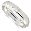 Sterling Silver Polished D/C and Textured Adjustable Bangle, 14.25 mm