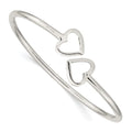 Sterling Silver Polished Heart Bangle, 13 mm