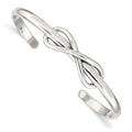 Sterling Silver Polished Infinity Cuff Bangle, 4 mm