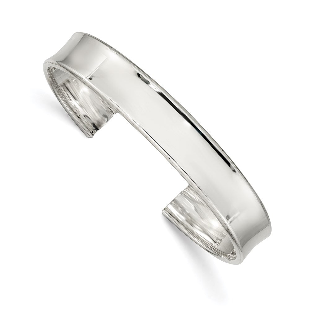 Sterling Silver 10mm Polished Cuff Bangle, 10 mm