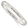 Sterling Silver 7mm Diamond-cut Flexible Bangle, 6.5 x 7 mm, 4.23 g