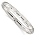 Sterling Silver 7mm Diamond-cut Flexible Bangle, 6.5 x 7 mm, 4.05 g