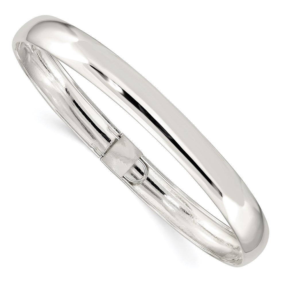 Sterling Silver 8mm Polished Flexible Bangle, 8.75 x 8 mm