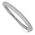 Sterling Shimmer Sterling Silver Rhodium-plated 303 Stone CZ Pav‚ Hinged Bangle, 6 mm