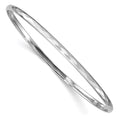 Sterling Silver 3.00mm Rhodium Polished Patterned Bangle, 7.75 x 3 mm