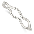 Sterling Silver Polished Wavy Hinged Bangle, 7 x 3.75 mm