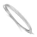 Sterling Silver Rhodium Plated Polished Intertwined Bangle Bracelet, 8 x 7 mm