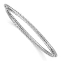 Sterling Silver Rhodium Plated Twisted Intertwined Bangle Bracelet, 7 mm