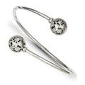 Sterling Silver Polished Brushed D/C Slip On Bracelet, 2 mm