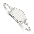 Sterling Silver 26mm Oval Locket Bangle, 7 x 19.6 mm, 12.15 g