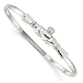 Sterling Silver Claddagh Bangle Bracelet, 3 mm