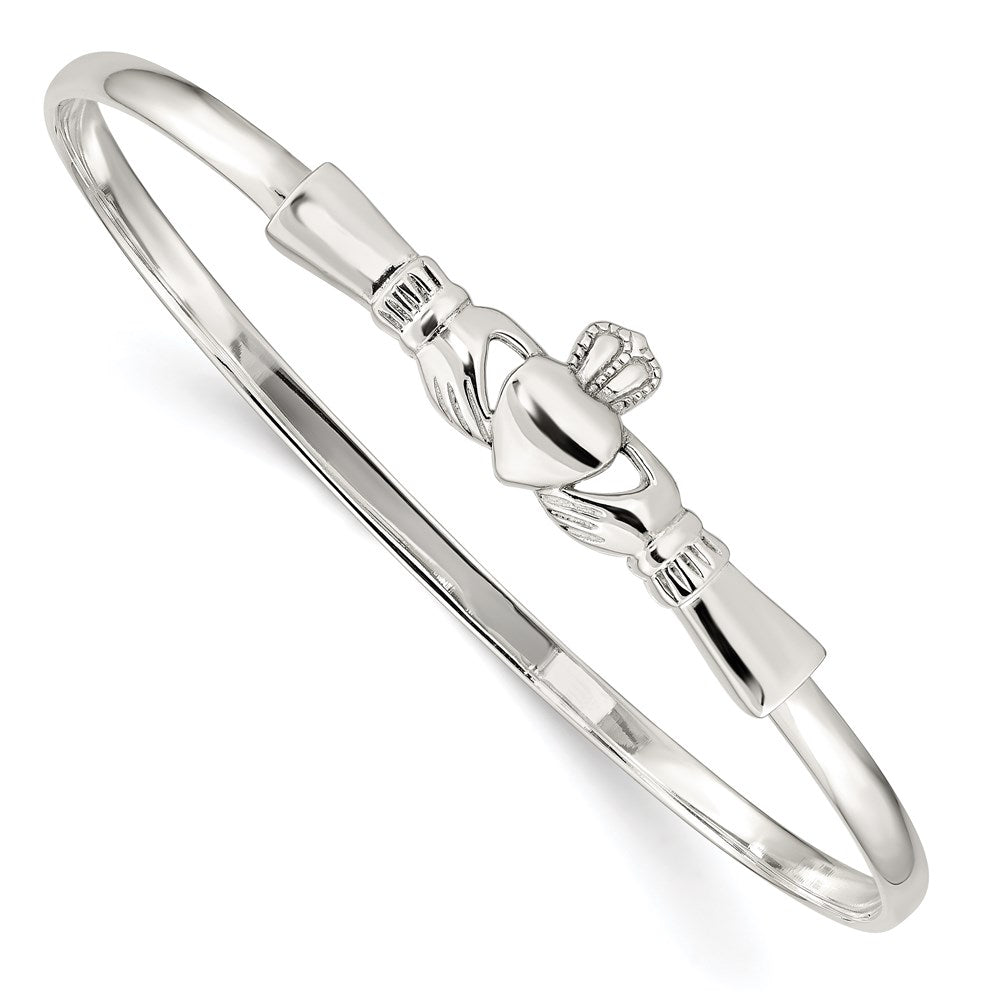 Sterling Silver Claddagh Bangle Bracelet, 3 mm
