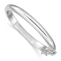Sterling Silver RH-plated Polished 5mm w/ Safety Hinged Children's Bangle, 5 mm