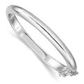 Sterling Silver RH-plated Polished 5mm w/ Safety Hinged Children's Bangle, 5.25 x 5 mm