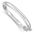 Sterling Silver RH-plated Polished 5mm w/ Safety Hinged Children's Bangle, 5.5 x 5 mm