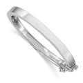 Sterling Silver RH-plated Polished 4mm w/ Safety Hinged Children's Bangle, 4 mm, 10.18 g
